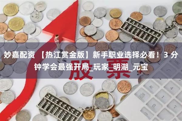 妙嘉配资 【热江赏金版】新手职业选择必看！3 分钟学会最强开局_玩家_明湖_元宝