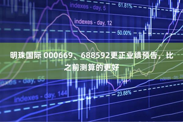 明珠国际 000669、688592更正业绩预告，比之前测算的更好